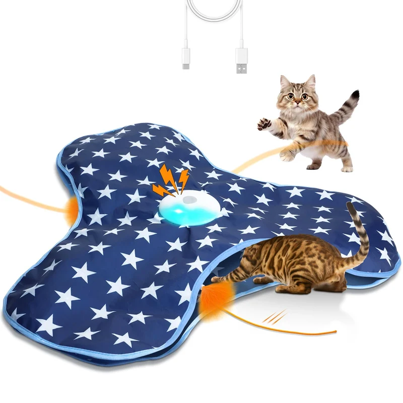 Oxawo – Jouet chat interactif Cache‑Cache avec Plumage et Activation par Mouvement