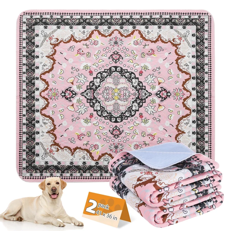 KOOLTAIL – Couches Lavables pour Chiens, Pack de 2, Absorption Rapide et Étanche, 36 x 41 po