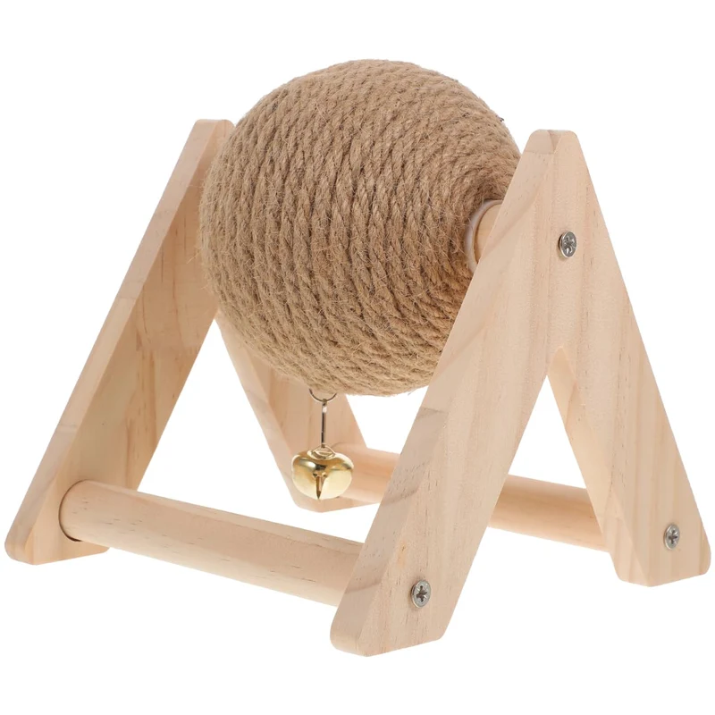 ABOOFAN Grattoir pour Chat avec Balle en Sisal et Cadre en Bois – Jouet Interactif et Durable