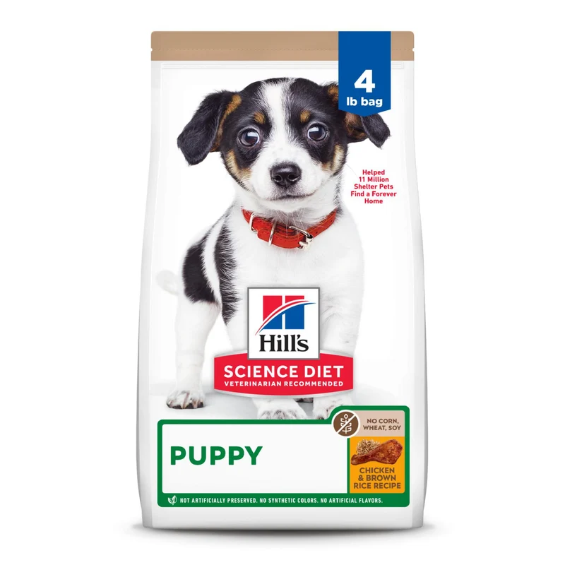 Hill's Science Diet Puppy – Croquettes Premium Chiot Sans Maïs, Blé et Soja | Poulet & Riz Brun, 4 lb