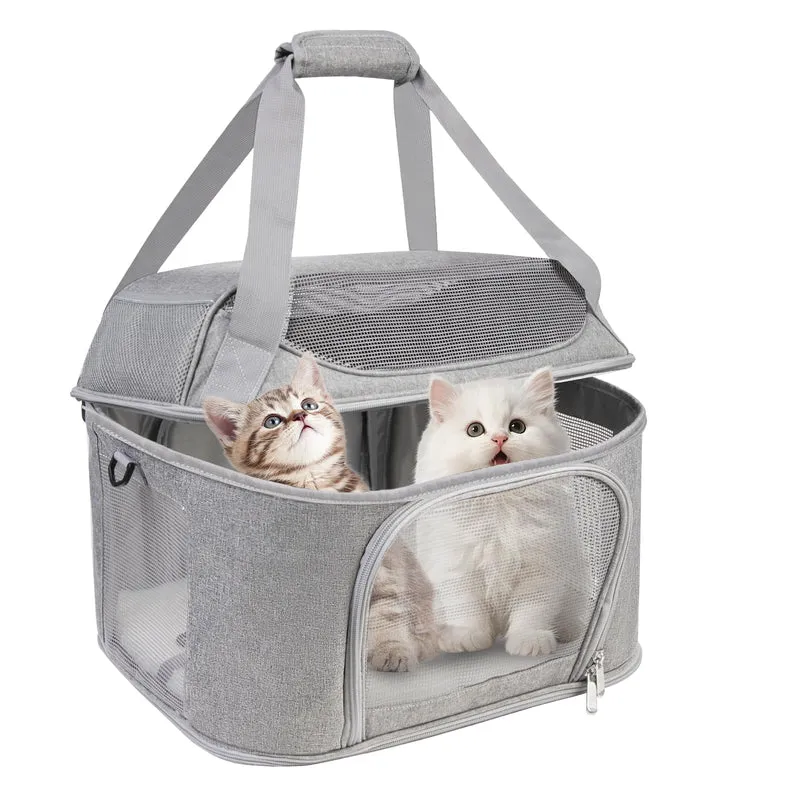 FOORLON Transport Premium pour Chats jusqu’à 9 kg – Cabine Approuvée, Gris
