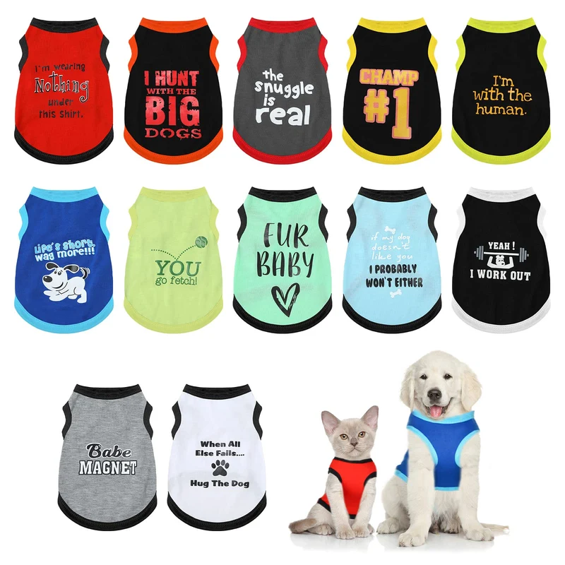 BBTO — 12 hauts imprimés pour chien et chat, motifs estivaux et confort léger