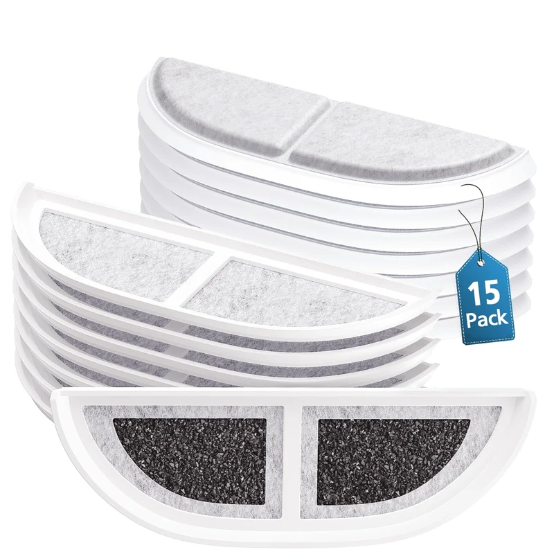 Caehomly – 15 filtres pour fontaine eufy 3L, filtration triple pour chats et chiens