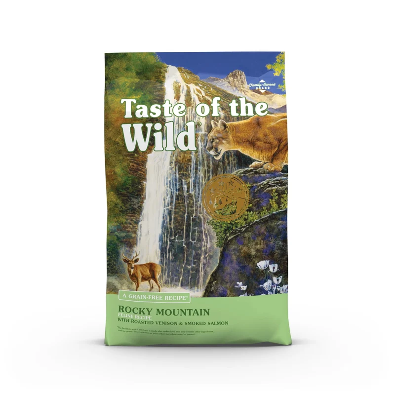 Taste of the Wild Rocky Mountain Feline – Croquettes pour chat au venaison rôti et saumon fumé, 5 livres