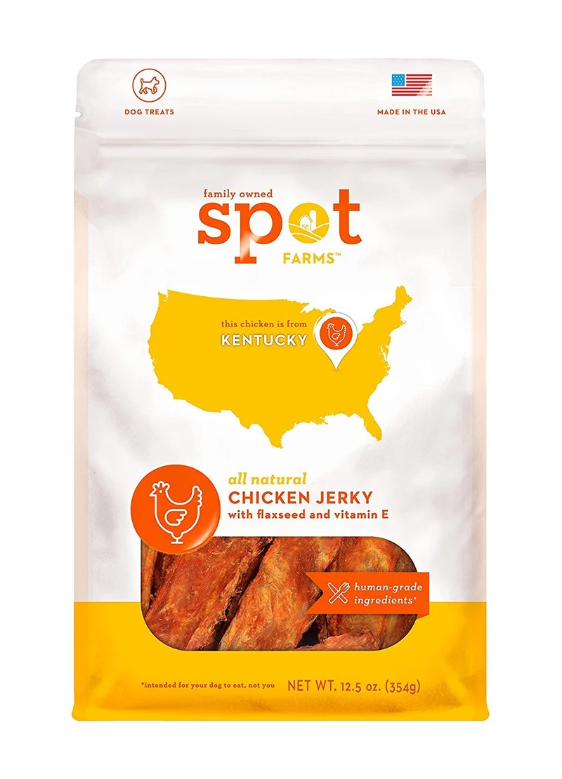 Spot Farms – Friandises pour chien de qualité humaine, jerky de poulet avec graines de lin et vitamine E – 12,5 oz