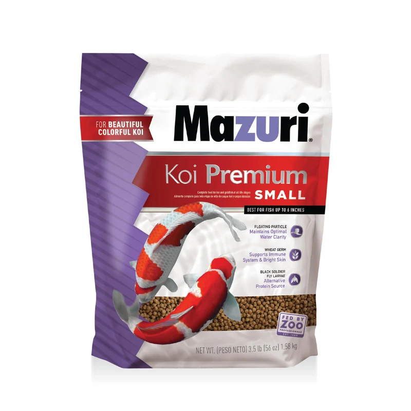 Mazuri Koi Premium Nourriture Koï Petite Granulés 2 mm – pour Koï et Poissons Rouges, Sac de 1,6 kg