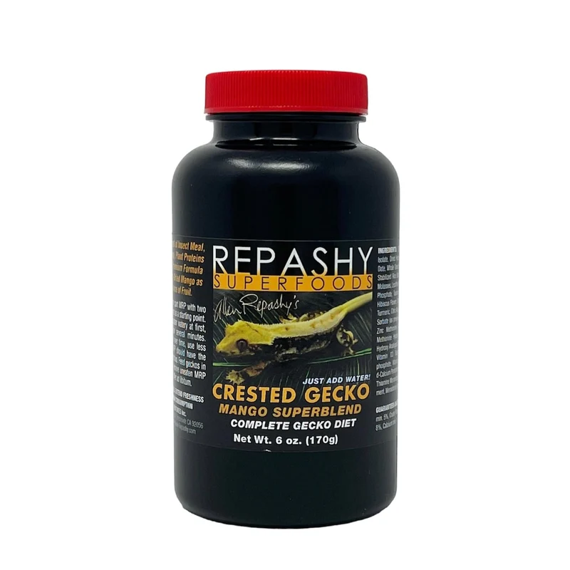 Repashy Crested Gecko Mango Superblend – Alimentation premium pour geckos crêtes, pot de 170 g