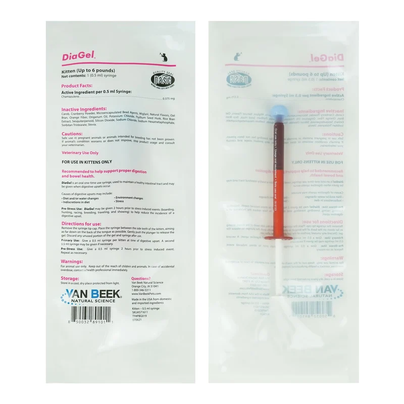 DiaGel pour chatons – Gel oral pour selles occasionnelles et inconfort digestif | Van Beek Natural Science