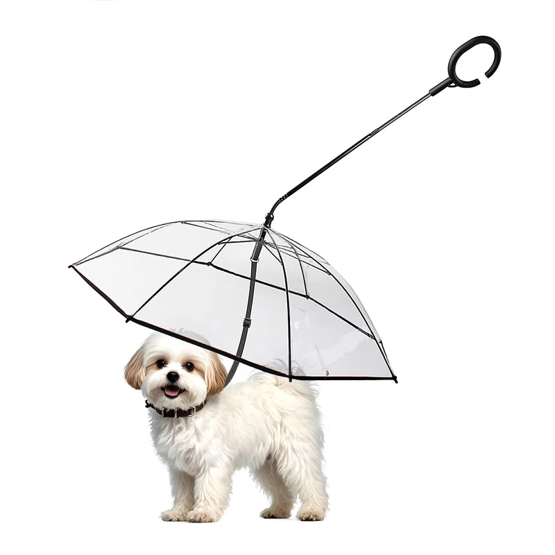 Enjoying Parapluie Chien Petit — Ombrelle Transparente et Longe Réglable
