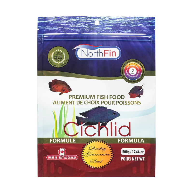 Northfin Cichlid Formula – Granulés 3mm pour Cichlidés, Haute Protéine, Sans Substituts ni Hormones, Fabriqué au Canada