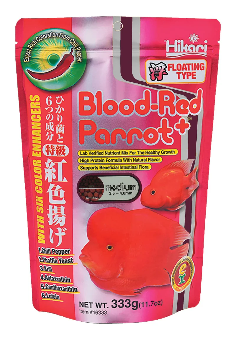 Hikari Blood Red Parrot+ Nourriture Poisson – Granulés Moyens 333 g