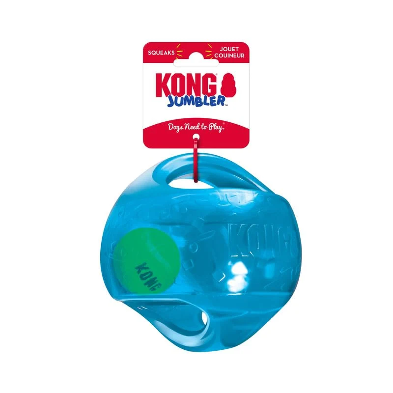 KONG Jumbler Ball - Jouet interactif pour chien et chiot | Jeu de récupération avec balle de tennis