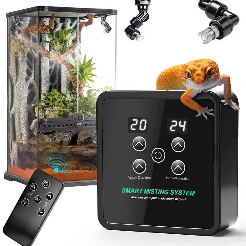 FMATOZ Brumisateur Reptile Mister – Système de Brumisation avec Minuteur pour Terrariums (Caméléons, Serpents, Grenouilles, Lézards et Tortues)