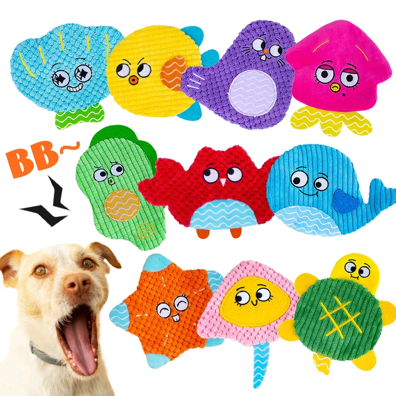 HOESDA – Lot de 10 Jouets Sans Garnissage pour Chiens (Sifflement & Bruit Croquant)
