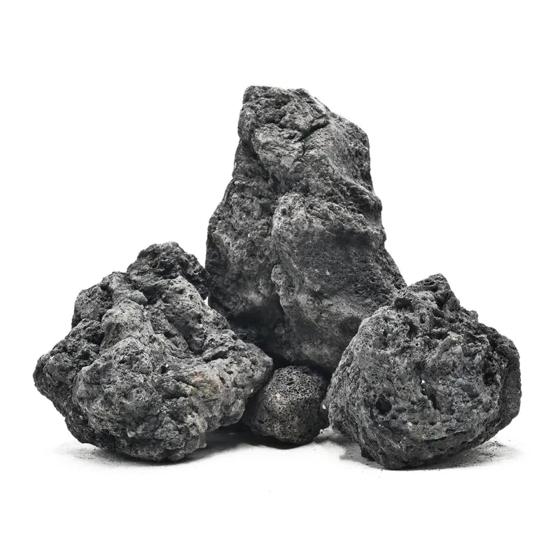 KingRUI Roche volcanique noire naturelle 4 à 6 pouces – Pierres d'aquarium, aménagement et décoration – 5 lb (3 pièces)