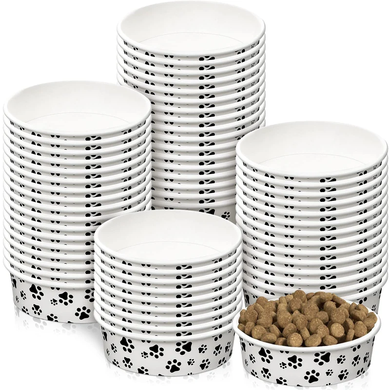 Potchen Bols Jetables en Papier – 60 Pièces pour Petits Chiens et Chats (480 ml)