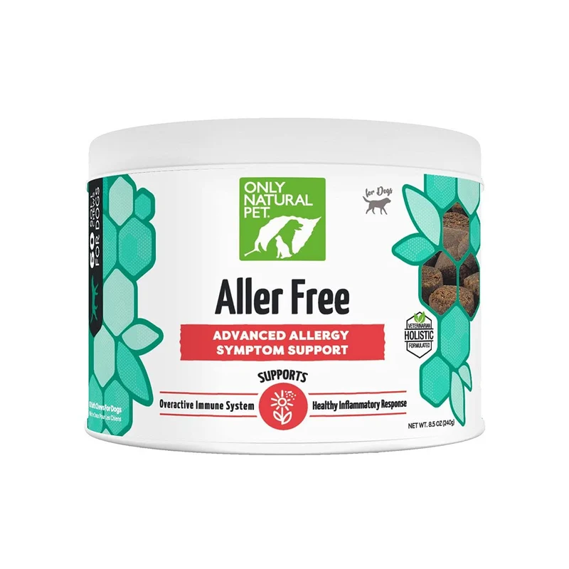 Only Natural Pet AllerFree Advanced – Soutien Allergies pour Chiens avec Quercétine et Probiotiques | Immunité, Voies Respiratoires, Peau et Poil – Saveur Bacon – 60 Gommes