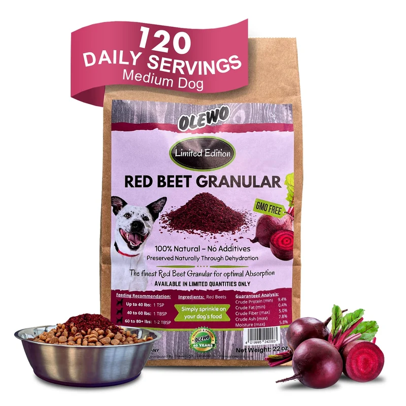 Olewo Betteraves Rouges pour Chiens – Granulés, Soutien Peau et Digestion, 625 g