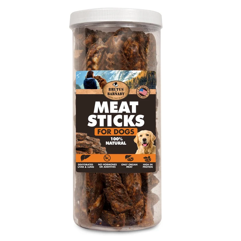 BRUTUS & BARNABY Déshydraté – Friandises Organes (Poumon & Foie), Bœuf & Dinde, Protéines Élevées – 12oz