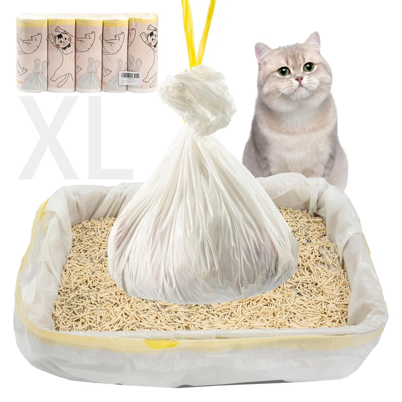 Dote on pet – 50 doublures pour bac à litière jumbo 36x18, 2,5 MIL avec cordon