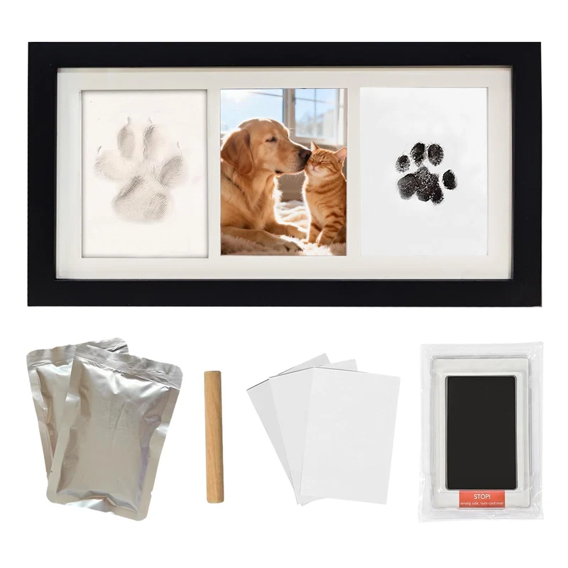 ZAPVLVT Kit Empreinte Patte pour Chiens et Chats — Cadre Bois et Encre