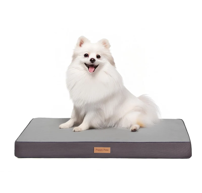 PUPPY PAW Coussin Lavable Refroidissant pour Chiens et Chats – Mousse à Mémoire Certipur-US, Doublure Étanche (29 pouces x 18 pouces, jusqu’à 22,7 kg)