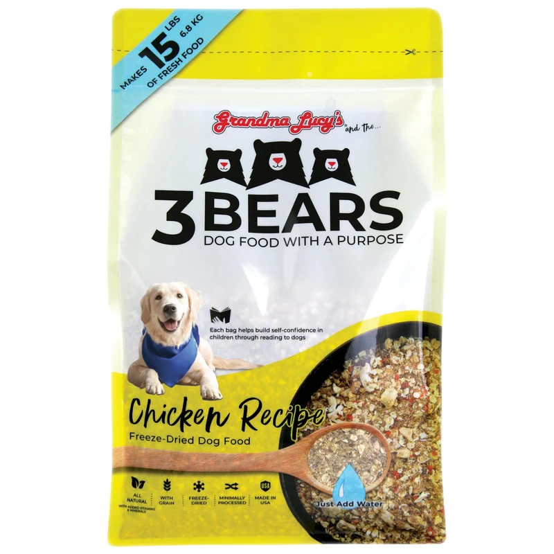 Grandma Lucy's 3 Bears Poulet – Nourriture pour Chien Lyophilisée 3 lb