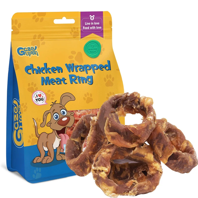 gazeupon Friandises pour Chien – Anneau de Viande Enrobé Poulet et Boeuf | Sans Rawhide, Avec Glucosamine et Chondroïtine