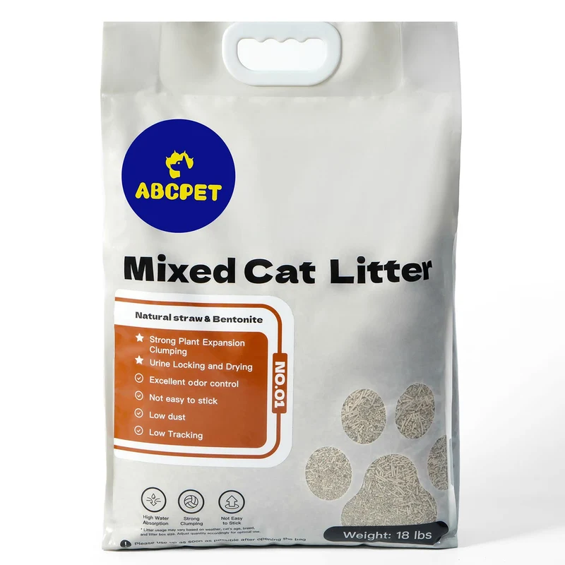 ABCPET Litière naturelle pour chat – 18 lb, sans parfum, faible poussière