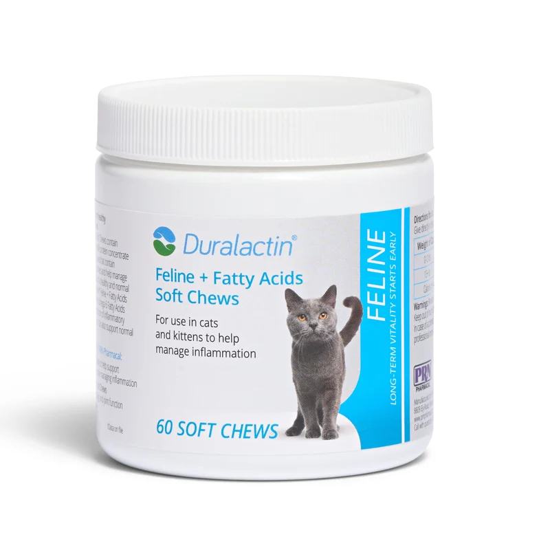 PRN Duralactin Féline et Acides Gras – Friables pour Chats et Chatons, Soutien des Articulations