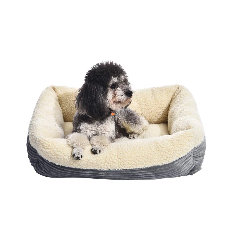 Amazon Basics lit auto-chauffant anti-glisse pour chat ou chien – Rectangulaire, gris, 24x20x7 po (61x51x18 cm)