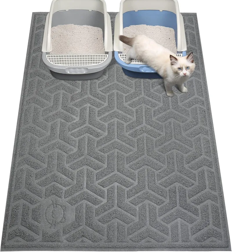 UPSKY Tapis Litière Chat XL – Grand Tapis Anti-Débordement 47 po x 35 po, Imperméable et Doux