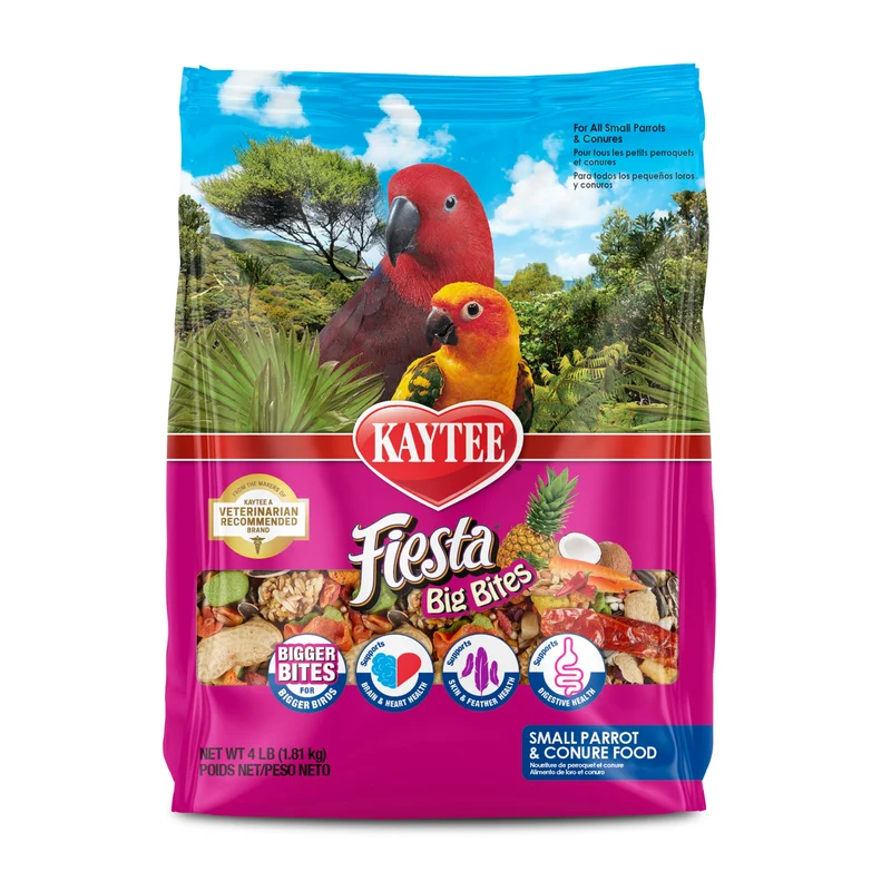 Kaytee Fiesta Big Bites - Nourriture Complète pour Grands Perroquets et Conures | 4 lb