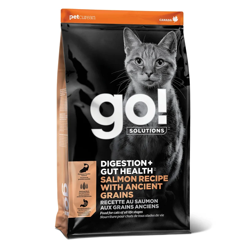 Go! Solutions Digestion et Santé Digestive au Saumon — Sans Poulet, Chats de Tout Âge, Sac de 3 lb