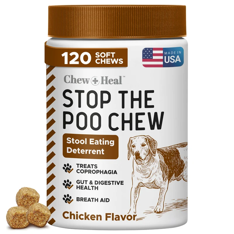 Chew + Heal Labs Friandises anti-selles pour chiens — 120 bouchées au poulet