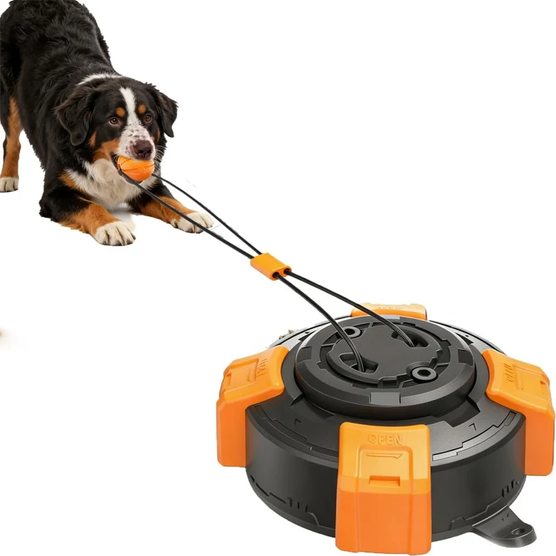 Jouet interactif pour chien – Zensrij, tir à la corde renforcé pour mâcheurs agressifs (Noir‑orange)