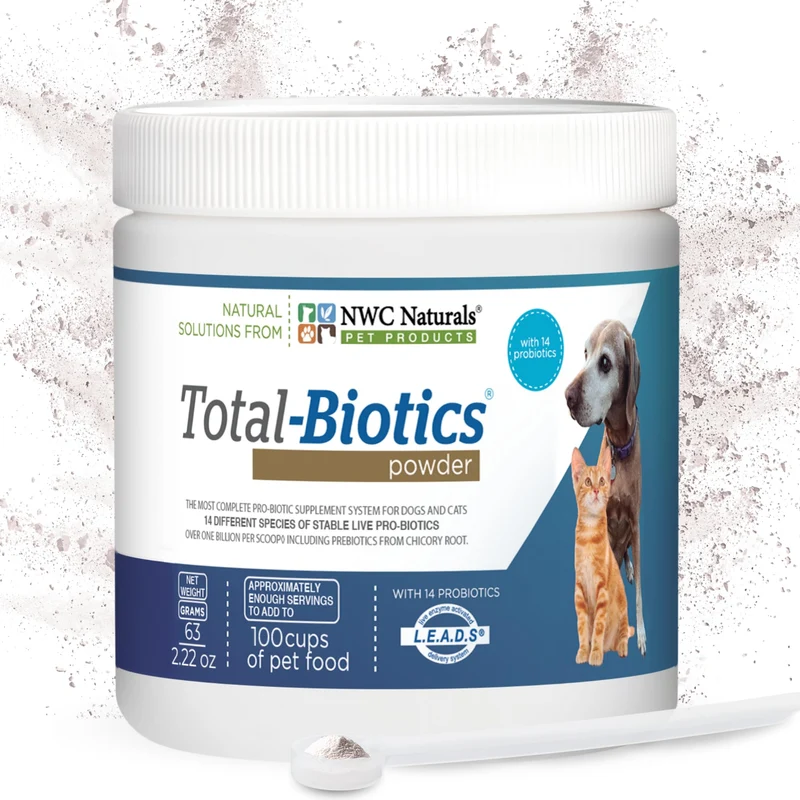 NWC Naturals Total-Biotics – Probiotiques pour Chats et Chiens, Prébiotiques, Sans Saveur, 100 portions, 2,22 onces