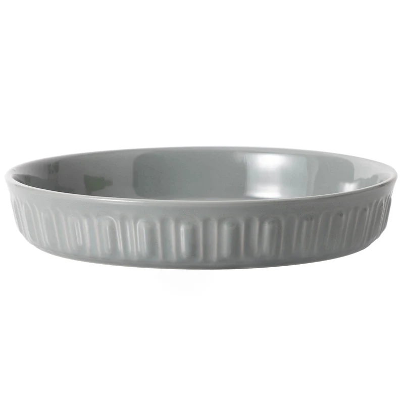 FE FUN ELEMENTS - Gamelle en céramique peu profonde 26,7 cm pour chiens et chats, antidérapante, lavable au lave-vaisselle (Gris)