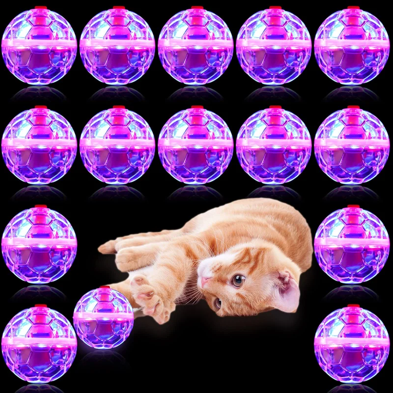 CHENGU 15 Boules lumineuses pour chat – Jouet DEL à détection de mouvement
