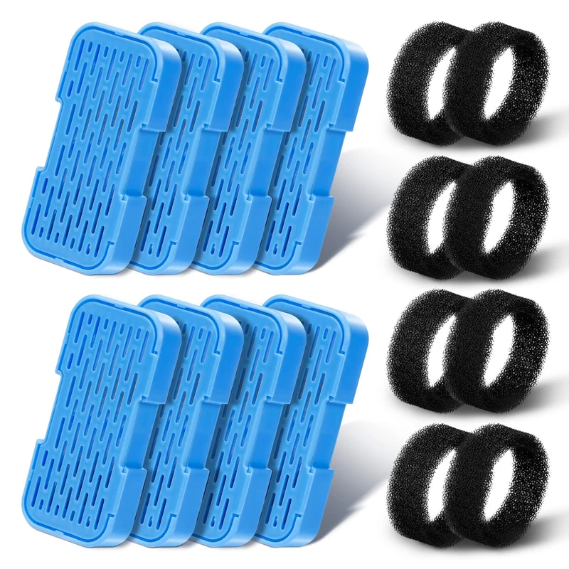 AOOGITF Filtre Fontaine Chat – Pack 16 (8 filtres + 8 éponges)