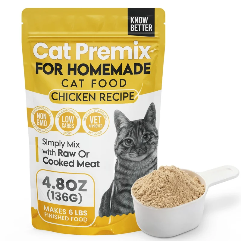 Know Better Pet Food – Pré-mix Recette Poulet pour Chat – Taurine et Oméga-3 – 136 g