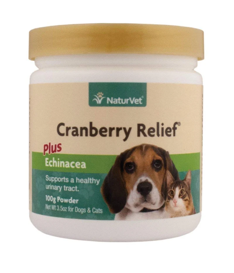 NaturVet Cranberry Relief Plus Echinacea – Poudre 100 g pour Chiens et Chats | Santé Urinaire