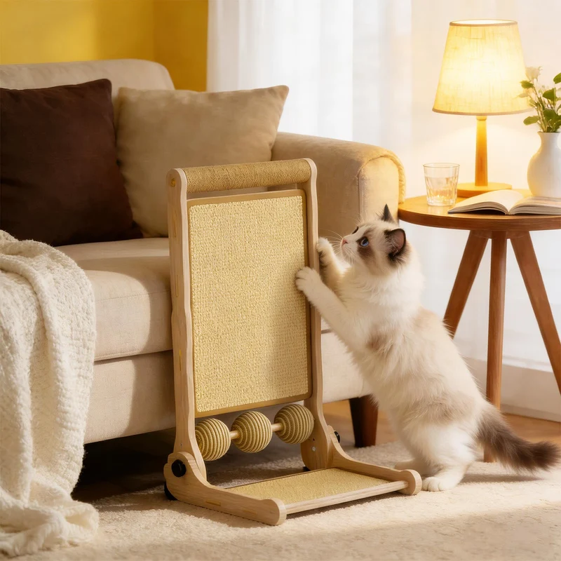 Wnfou Griffoir Chat en L – Sisal et Moquette, Réversible et Durable