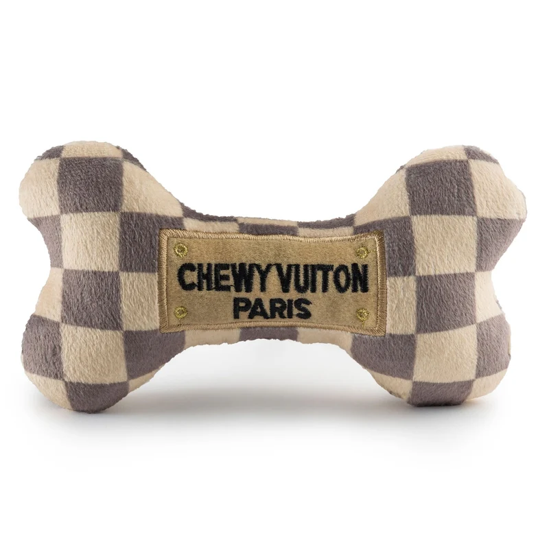 Haute Diggity Dog Checker Chewy Vuiton Os – Jouet Chien Peluche Design