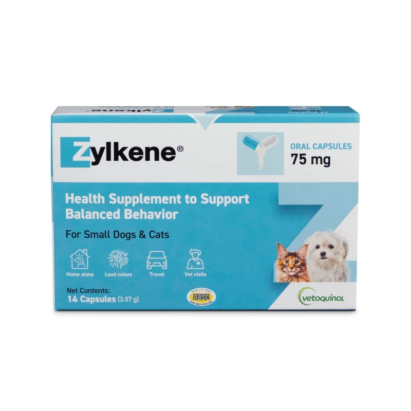 Vetoquinol Zylkene – Soutien calmant quotidien pour chiens et chats (75 mg)
