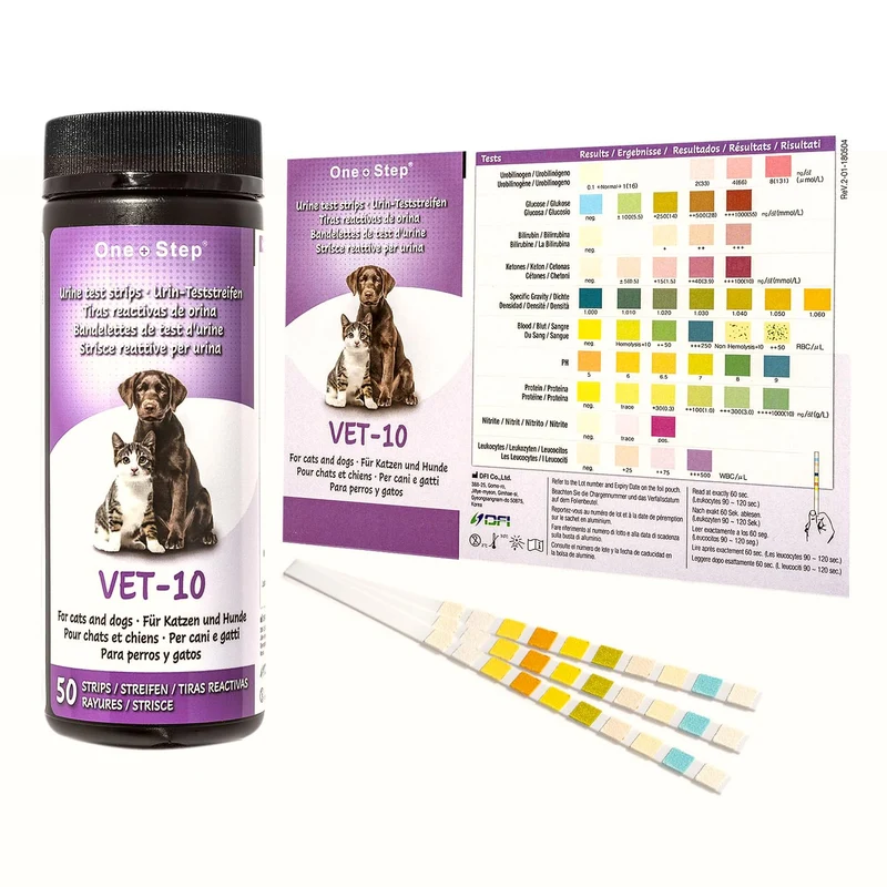 One Step – Bandelettes urinaires pour animaux, 50 tests – Détection UTI et plus