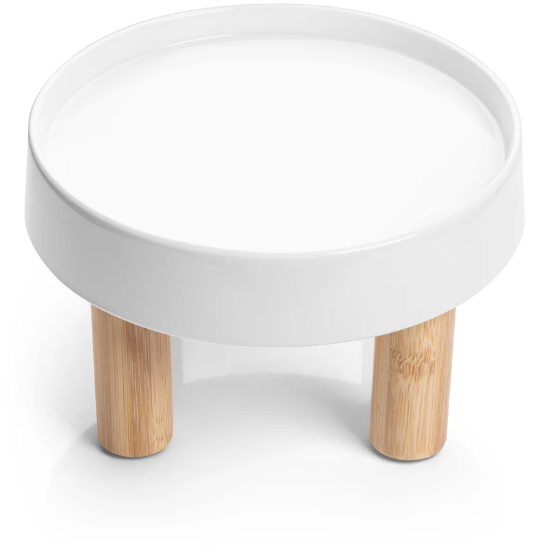 CatGuru Table d’Alimentation pour Chats — Bols Surélevés, Posture Confortable, Design Compact (Marshmallow, Hauteur élevée)