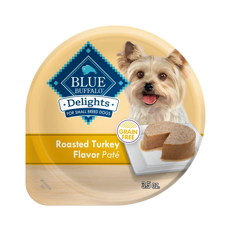 Blue Buffalo Delights — Pâté de Dinde pour Petits Chiens, Lot de 12 Tasses 3,5 oz