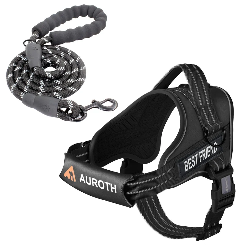 AUROTH Harnais et Laisse pour Chien – Système sans tirage, Confort et Visibilité