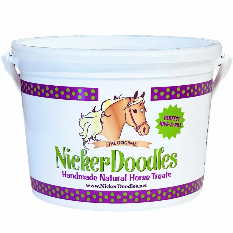 Friandises NickerDoodles pour Chevaux – Seau de 2 Livres, Donnez des Médicaments Facilement, Récompenses d’Entraînement, Sans Additifs